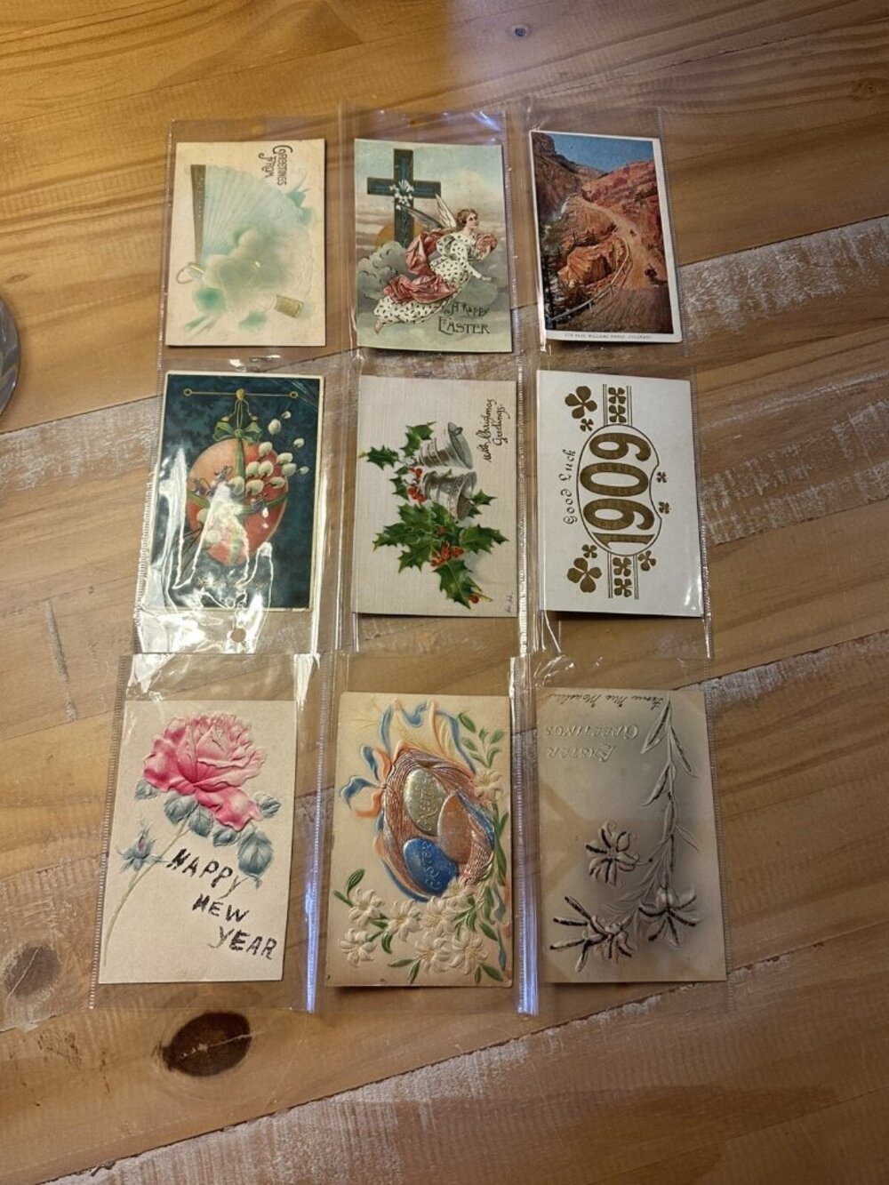 Lot Of 9 Ephemera Postcards Holiday Easter Christmas New Years Vintage Antique